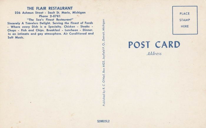 The Flair Restaurant - Old Postcard